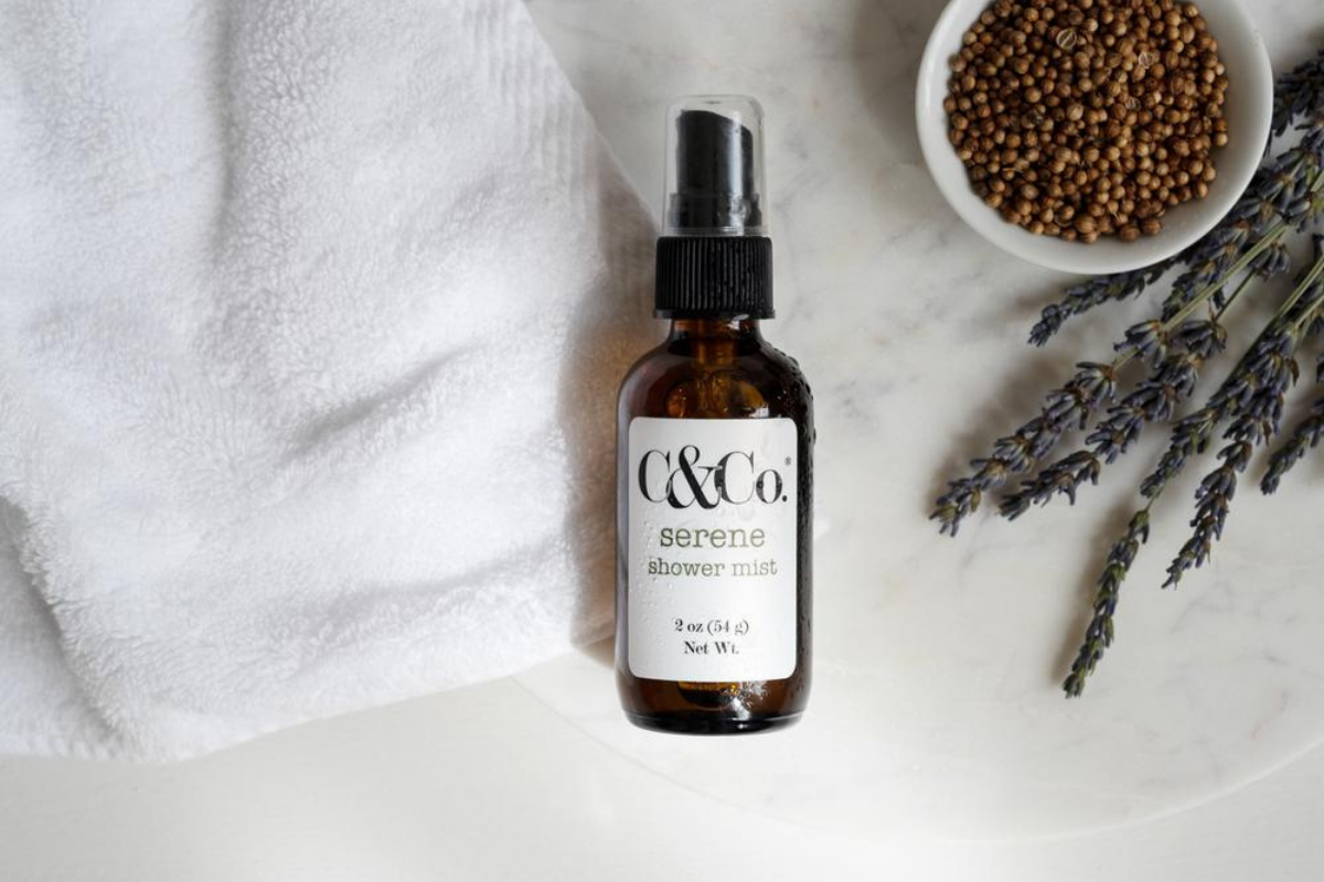 C&Co Serene Shower Mist. Photo Credit: Nicole McConville Photography