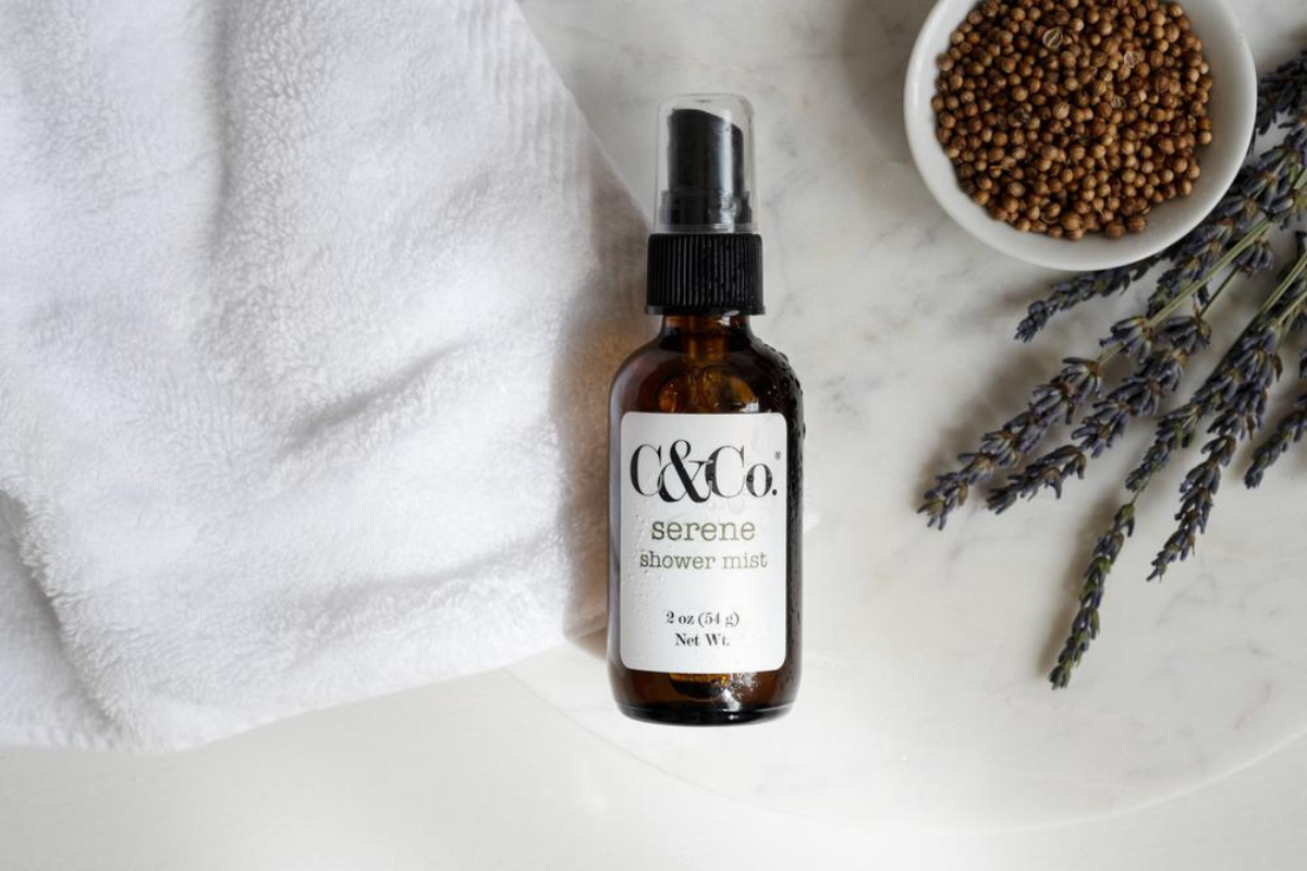 C&amp;Co Serene Shower Mist. Photo Credit: Nicole McConville Photography